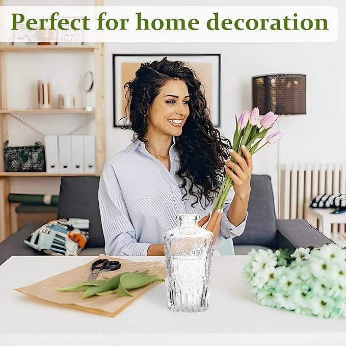 RUCKAE Small Clear Bud Vases Bulk 22 Pack Mini Flower Glass Vases for Centerpiece Table Wedding Decorations Home Decor Party(Transparent)