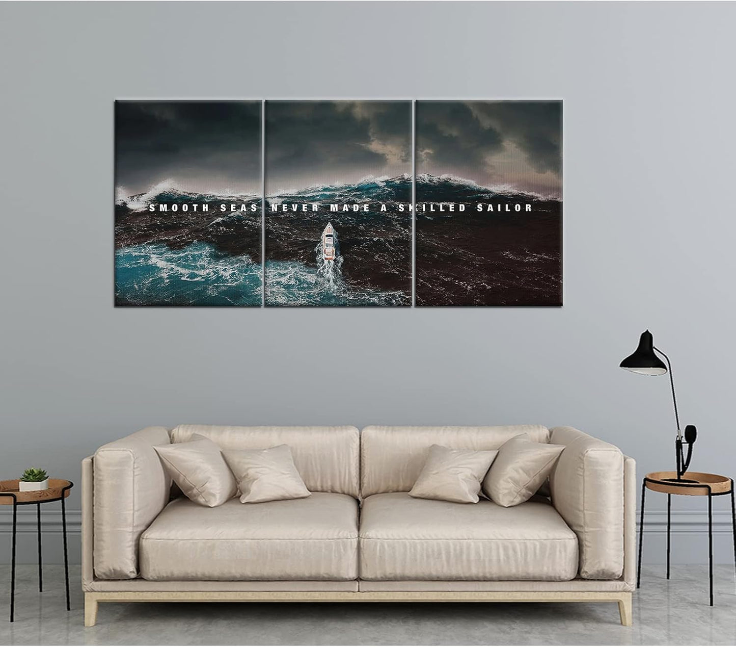 GoForArt Inspirational Canvas Wall Art, Famous Quote Prints Motivational Wall Decor, Boat Sea Poster for Office Living Room, Ocean Bedroom Dining Room Artwork Home Decoration