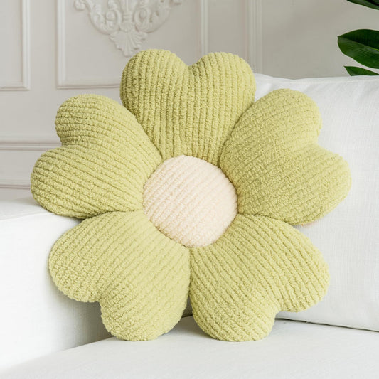 Flower Pillow, Flower Shaped Throw Pillow, 19.7" Grass Green Preppy Pillows Cute Decorative Seat Cushion Aesthetic Pillows for Bed Floor Couch Chair