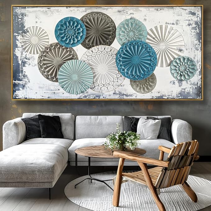 Wall Art Colorful Floral Rustic Wall Decor Canvas Painting Abstract Wall Art for Bedroom Living Room Dining Room Home Office Decor 30"x60" with Framed