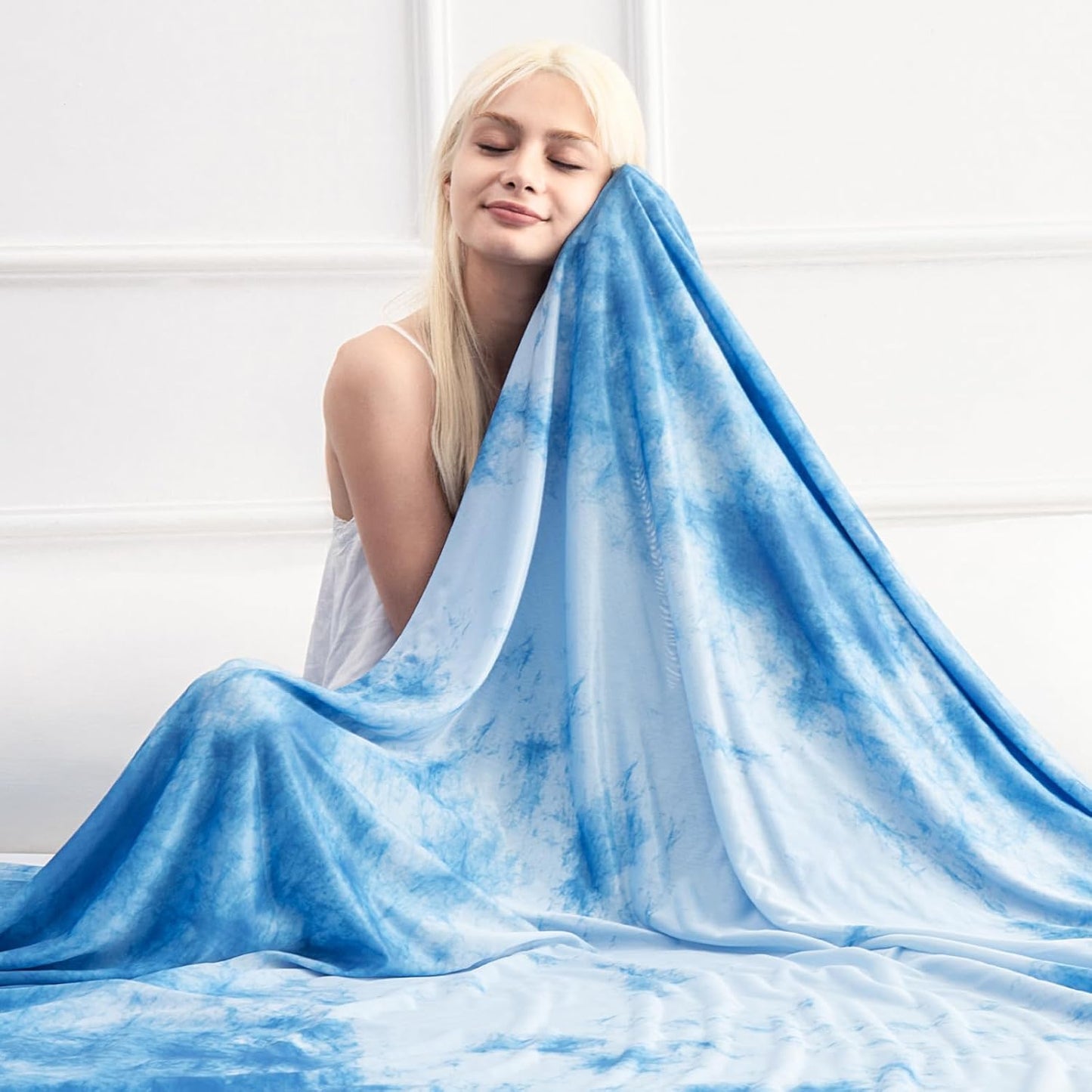 Marchpower Arc-Chill Cooling Blanket for Hot Sleepers Twin Size, Double-Sided Cooling Fabric Q-Max>0.5, Tie Dye Summer Blanket Cold Blankets for Sleeping