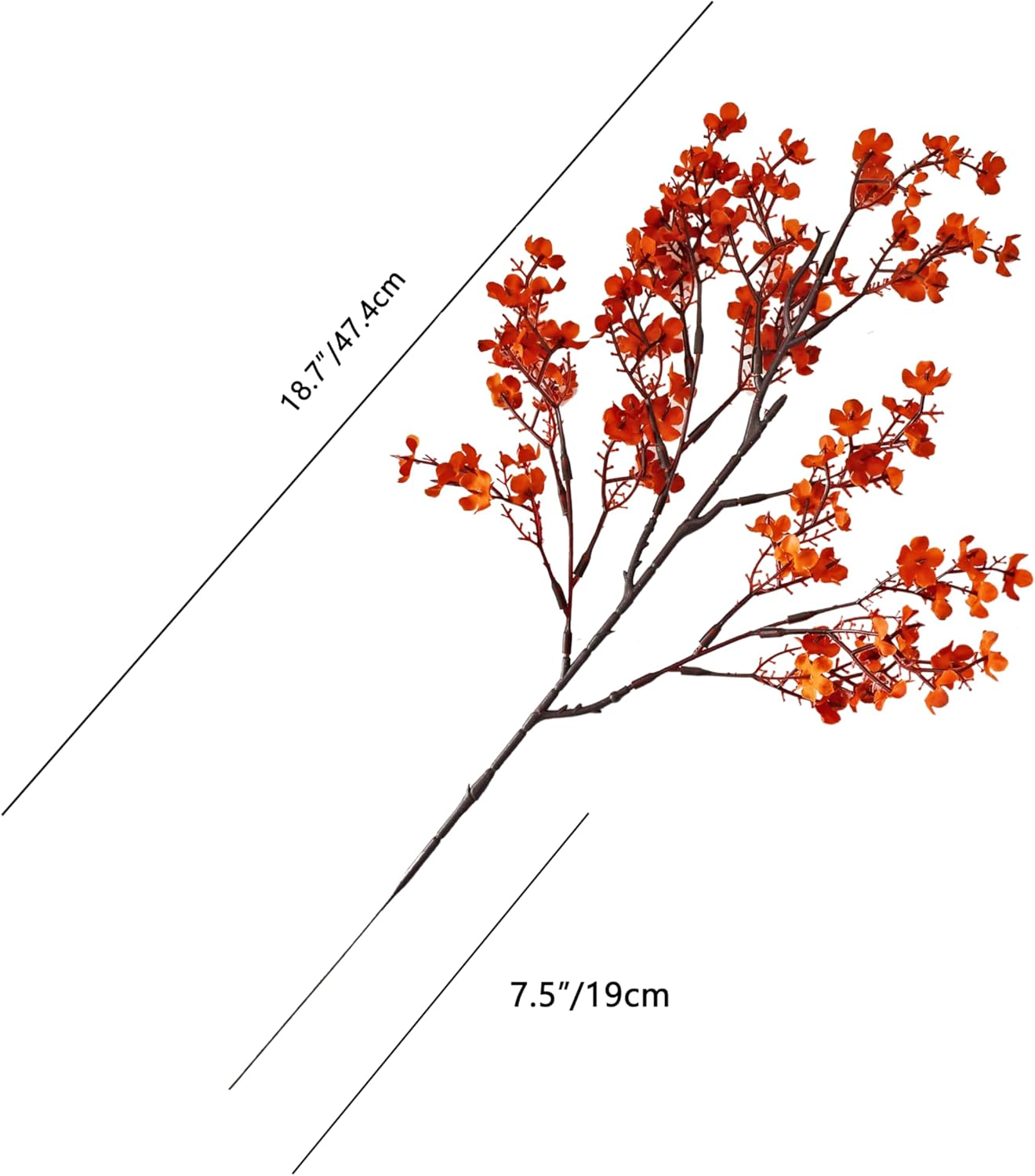 Mandy's Burnt Orange Artificial Baby’s Breath Flowers 15 Bundles Silk Gypsophila with Bendable Stems for Fall Centerpiece Wedding Decor and Table Arrangements