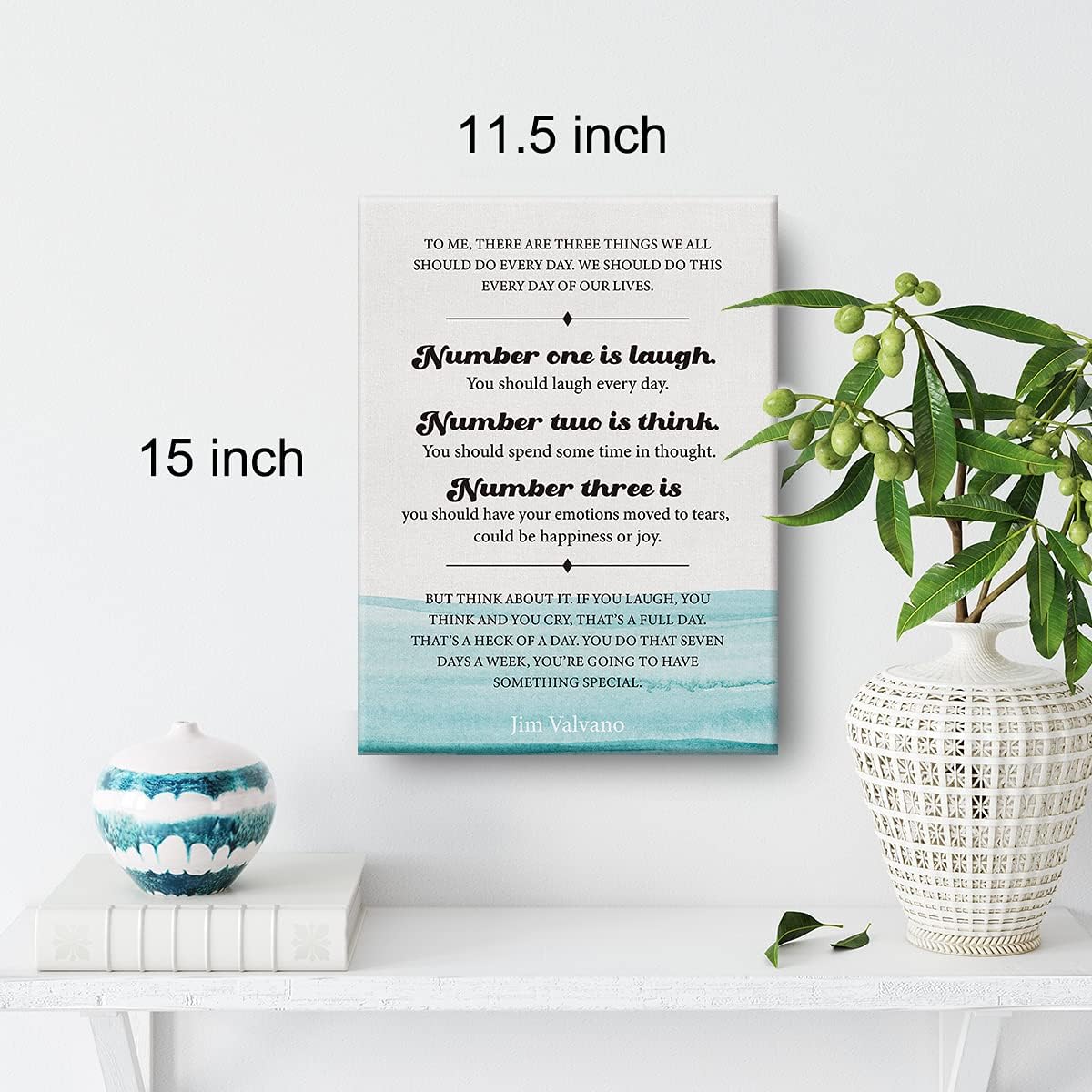 Inspirational Wall Art Jim Valvano Quote to Me There are Three Things Canvas Painting Prints for Home Living Room Office Wall Decor Framed Life Artwork Gifts(12x15 Inch)
