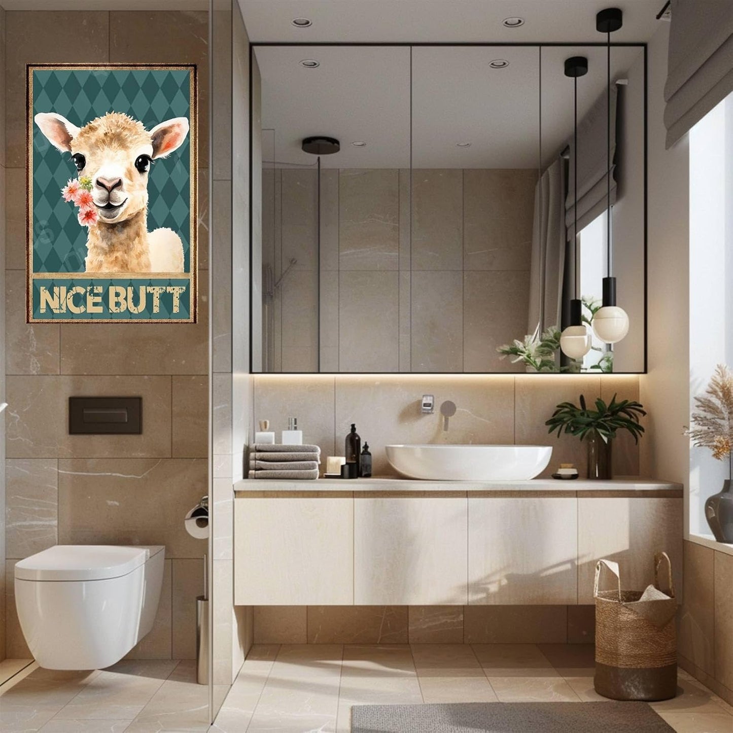Goat Nice Butt Funny Metal Signs Vintage Sign for Home Bathroom Garden Outdoor Decor 8×12 Inches