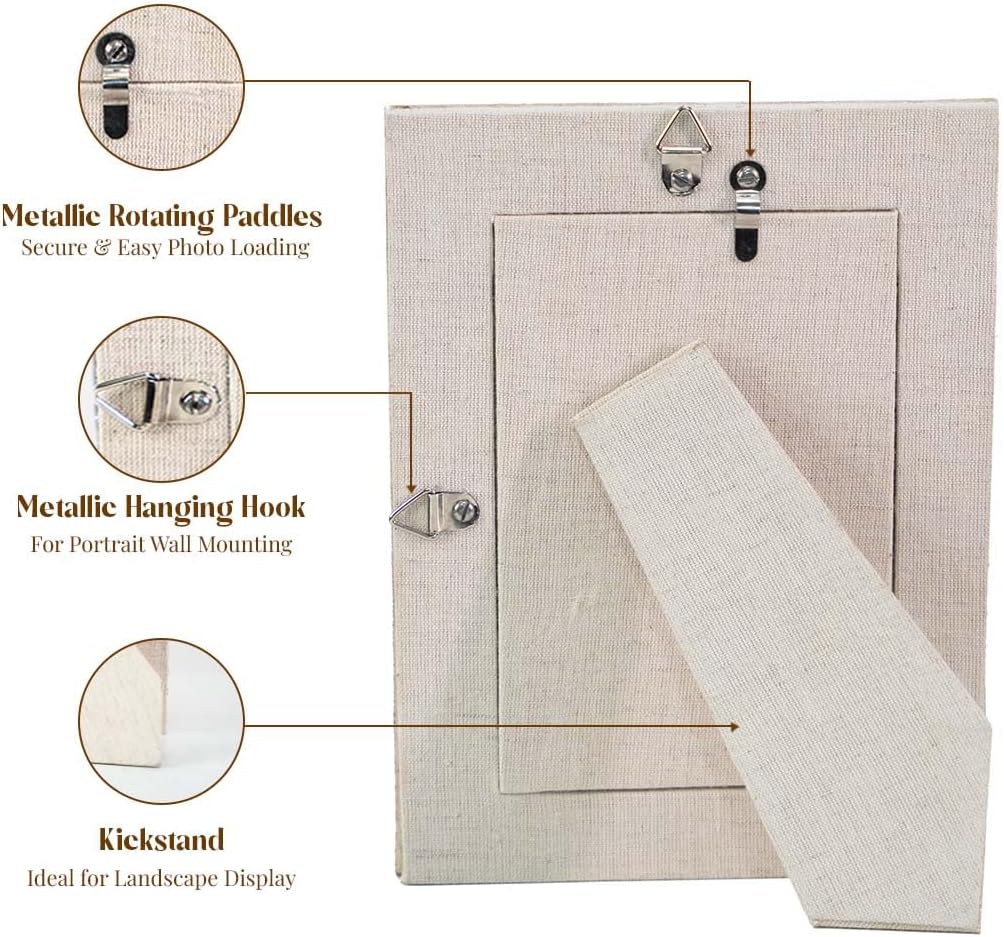 Folkulture 5x7 Picture Frames for Wall Décor, Photo Frame with Plexiglass, Vertical and Horizontal Formats Picture Frames 5x7, Wall Hanging or Tabletop Farmhouse Picture Frame