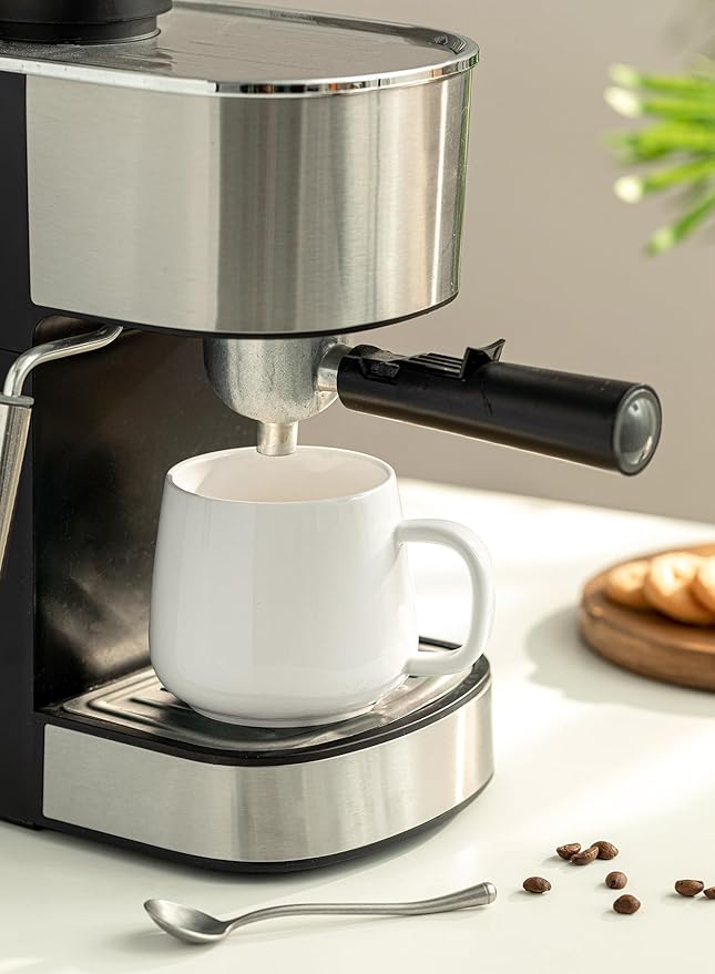 Teocera Coffee Mugs Set of 4-12oz Chip-Resistant Ceramic Cups with Ergonomic Handle | Dishwasher & Microwave Safe White Mugs | Keeps Beverage Hot, Perfect for Family Kitchen & Holiday Gifts