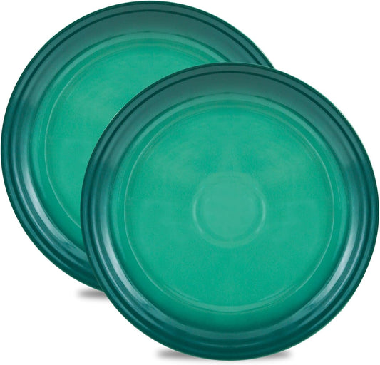 Hasense Ceramic Dinner Plates Set of 4, 10 Inch Premium Dinnerware Dishes, Salad Serving Plates Elegant & Durable, Oven, Microwave & Dishwasher Safe, Perfect for Family and Entertaining,Gradient Green