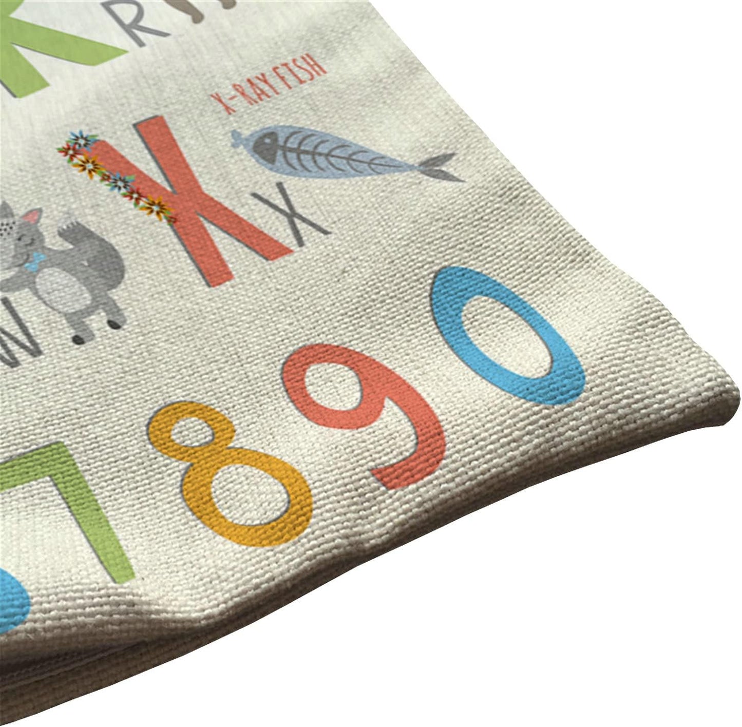 Farmhouse Decorative Outdoor Throw Pillow Covers for Couch Sofa Bed Alphabet with Cartoon Animals Pillow Cover Modern Decor Pillow Case 12 x 20 Inch