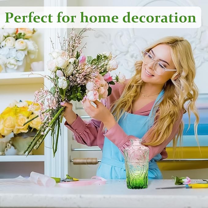 RUCKACE Bud Vases in Bulk 22 Green Glass Small Vases Flower Vase Bulk for Centerpiece Table Wedding Decorations Home Decor Party(Gradient Green 22 Pack)