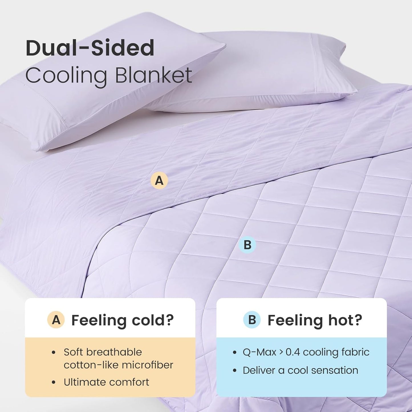 Cozy Bliss Cooling Blanket for Hot Sleepers, Q-Max 0.4 Cooling Comfort King Size, Cold Blankets for Night Sweats Sleeping, Ultra-Cool Lightweight Breathable Summer Blanket for Bed