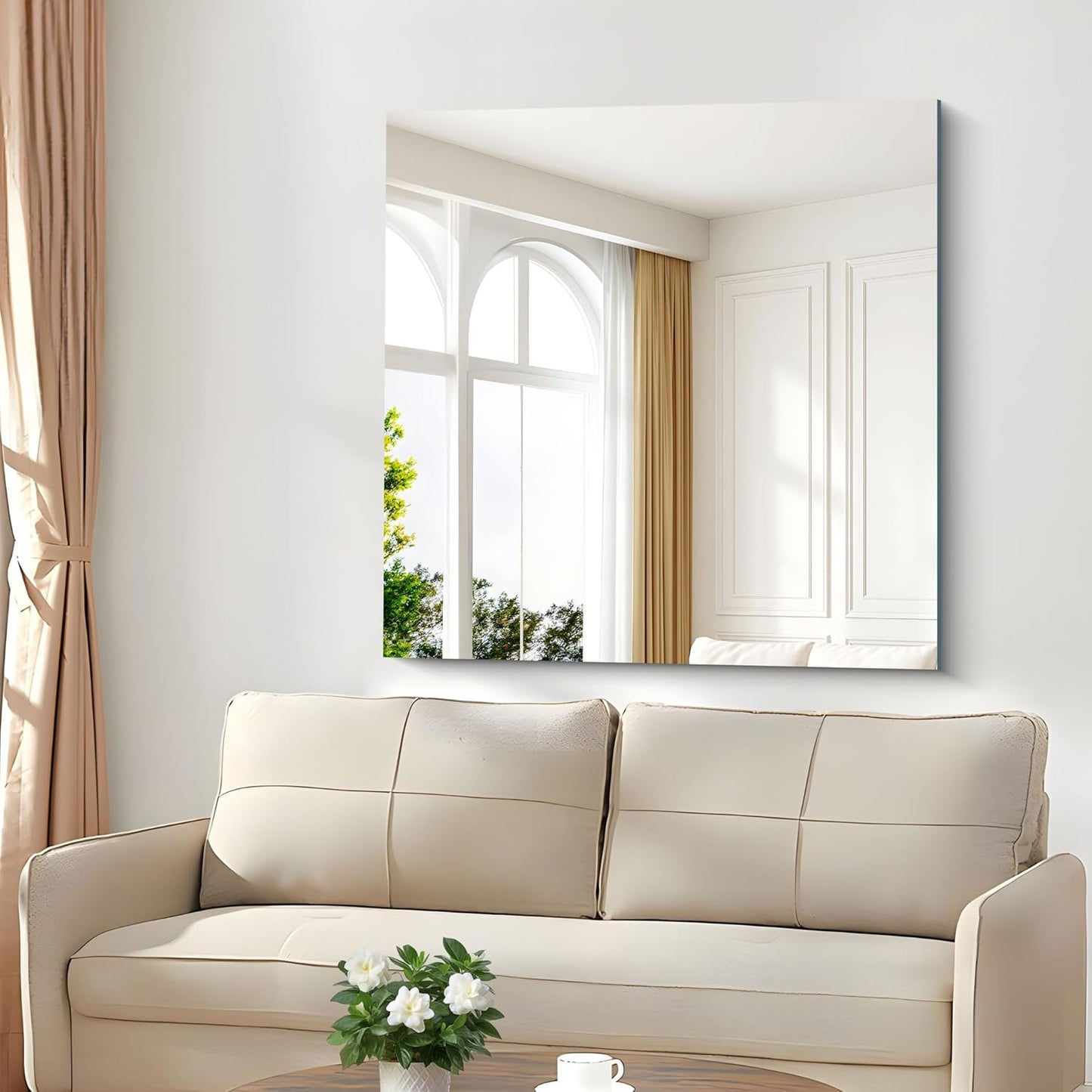 Frameless Mirror, 39x39 inch Square Bathroom Mirrors for Wall, Upgraded Shatterproof Vanity Mirror Over Sink with Polished Edge for Bathroom,Bedroom,Living Room and Entryway