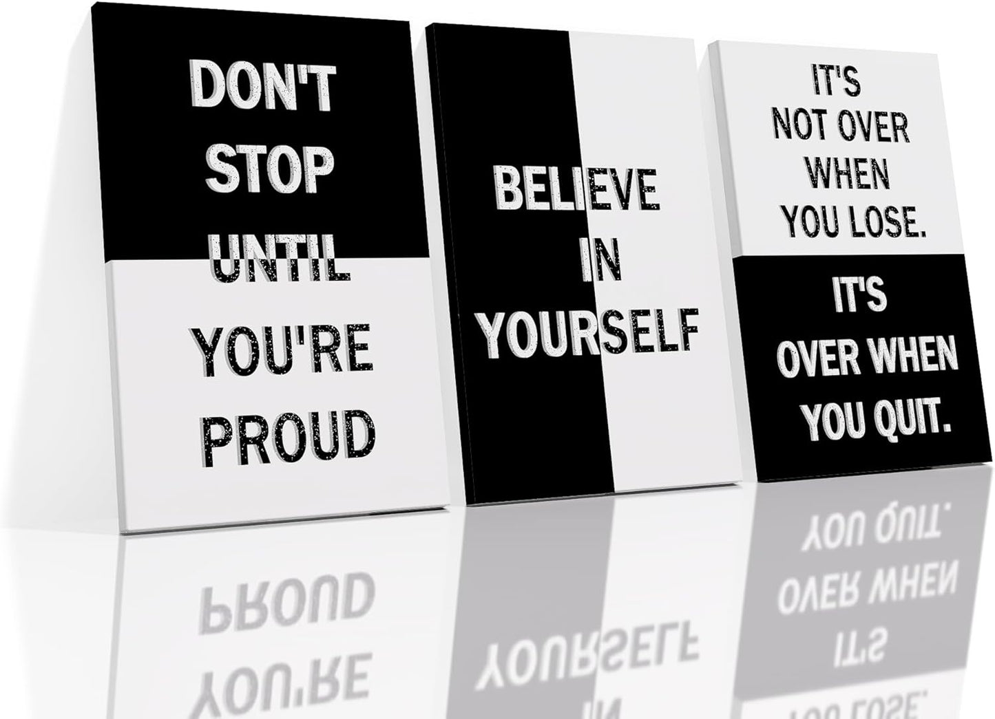 Inspirational Canvas Wall Art Simple Black and White Motivational Poster Print Office Decor Picture Painting Artwork for Modern Home Bedroom Bathroom Wall Decoration Ready to Hang [36''W x 16''H]