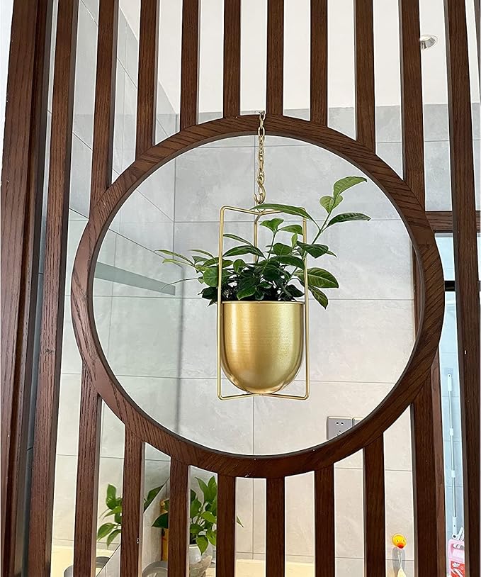 Metal Plant Hanger,Hanging Planters Indoor Hanging Flower Pots (Gold)…