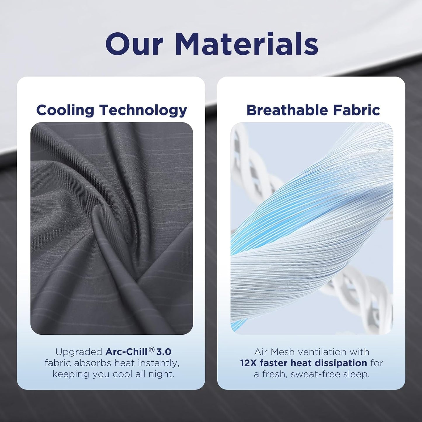 Elegear Queen Cooling Comforter for Hot Sleepers, Arc-Chill 3.0 Cool-to-Touch Fabric with Breathable Air Mesh Filling, Lightweight All-Season Temperature-Regulating Cooling Blanket Quilt, Grey