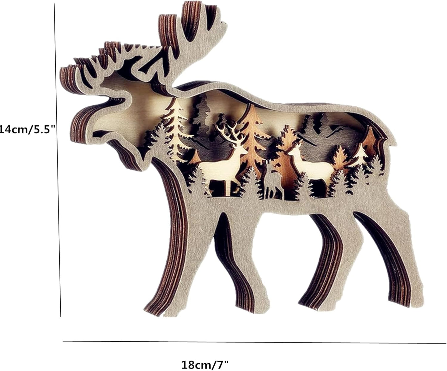 Forest Animal Desk Art Decor Wooden Farmhouse Table Decoration, Cabin Decor, Nursery Decor Mountain Decor for Bedroom Living Room (Deer)