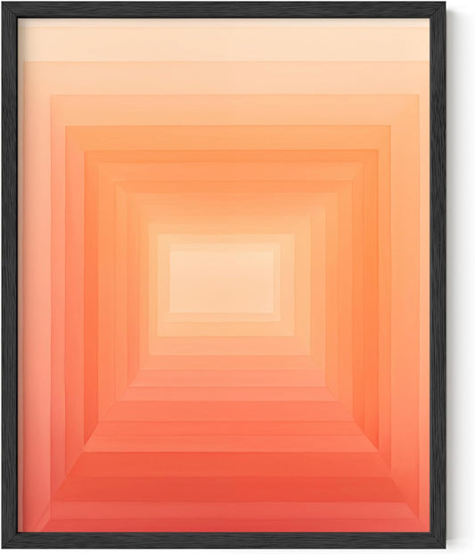 HAUS AND HUES Colorful Abstract Wall Art - Minimalist Retro Picture for Living Room Decor, Red and Pink Modern Wall Art Painting (Pink Geometric 2, Unframed, 16x20)