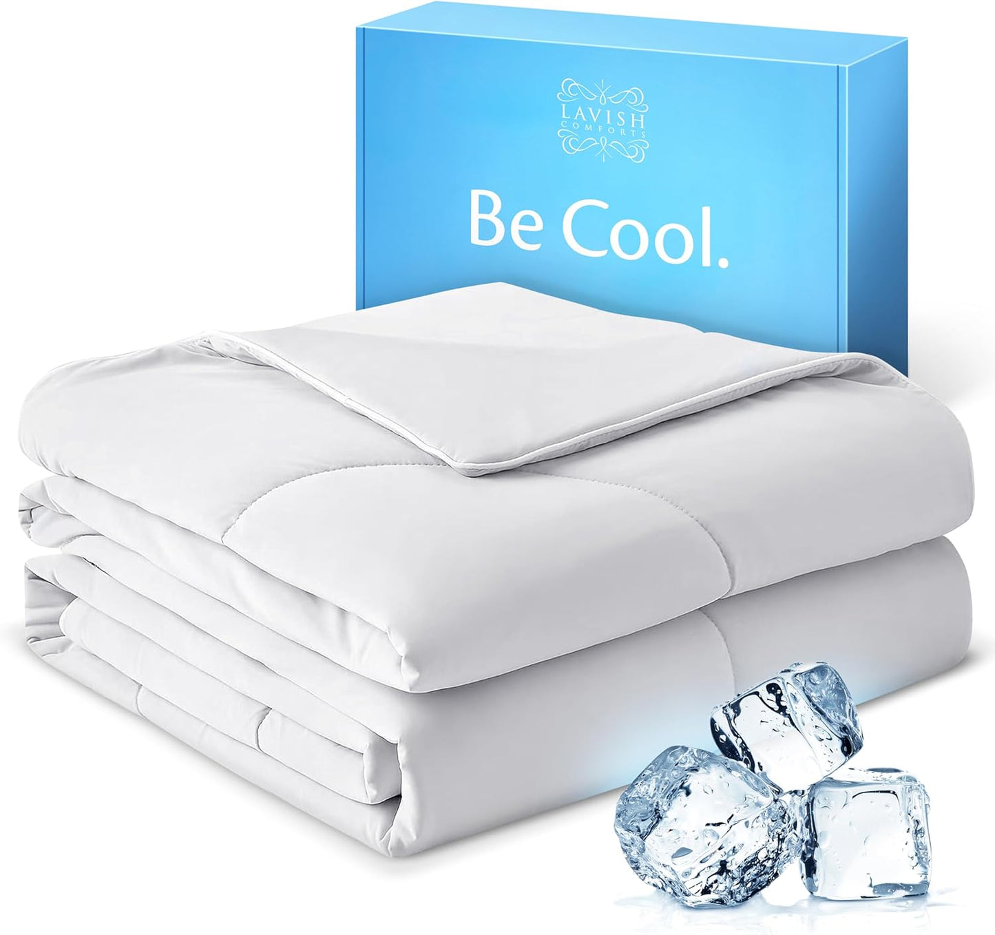 Lavish Comforts® Cooling Comforter for Hot Sleepers│Cooling Travel Blanket with Travel Bag │Couch Blanket Breathable Cold Bedding for Menopause Night Sweats│Lightweight Summer Bedding │Twin XL Grey