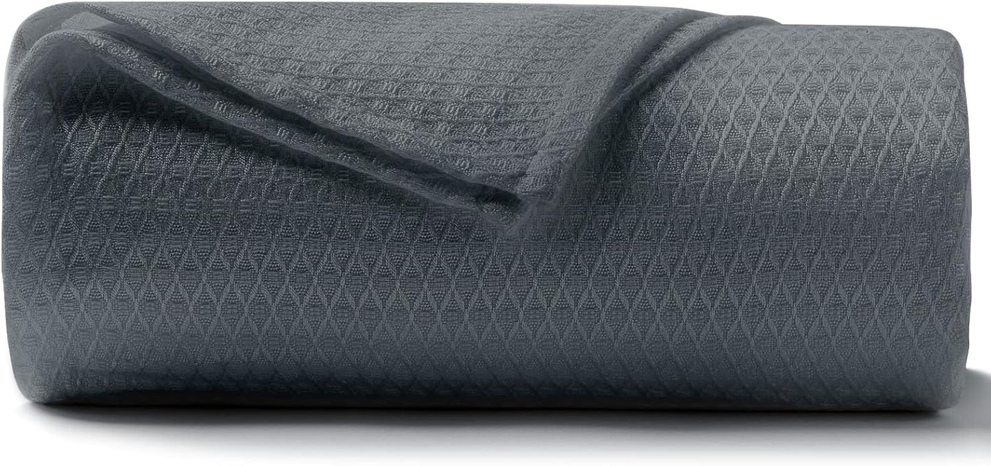 DANGTOP Cooling Blankets for Hot Sleepers, 100% Rayon Absorbs Body Heat to Keep Cool on Warm Night, Ultra-Cool Lightweight Blanket(90x108 inches, Dark Grey)