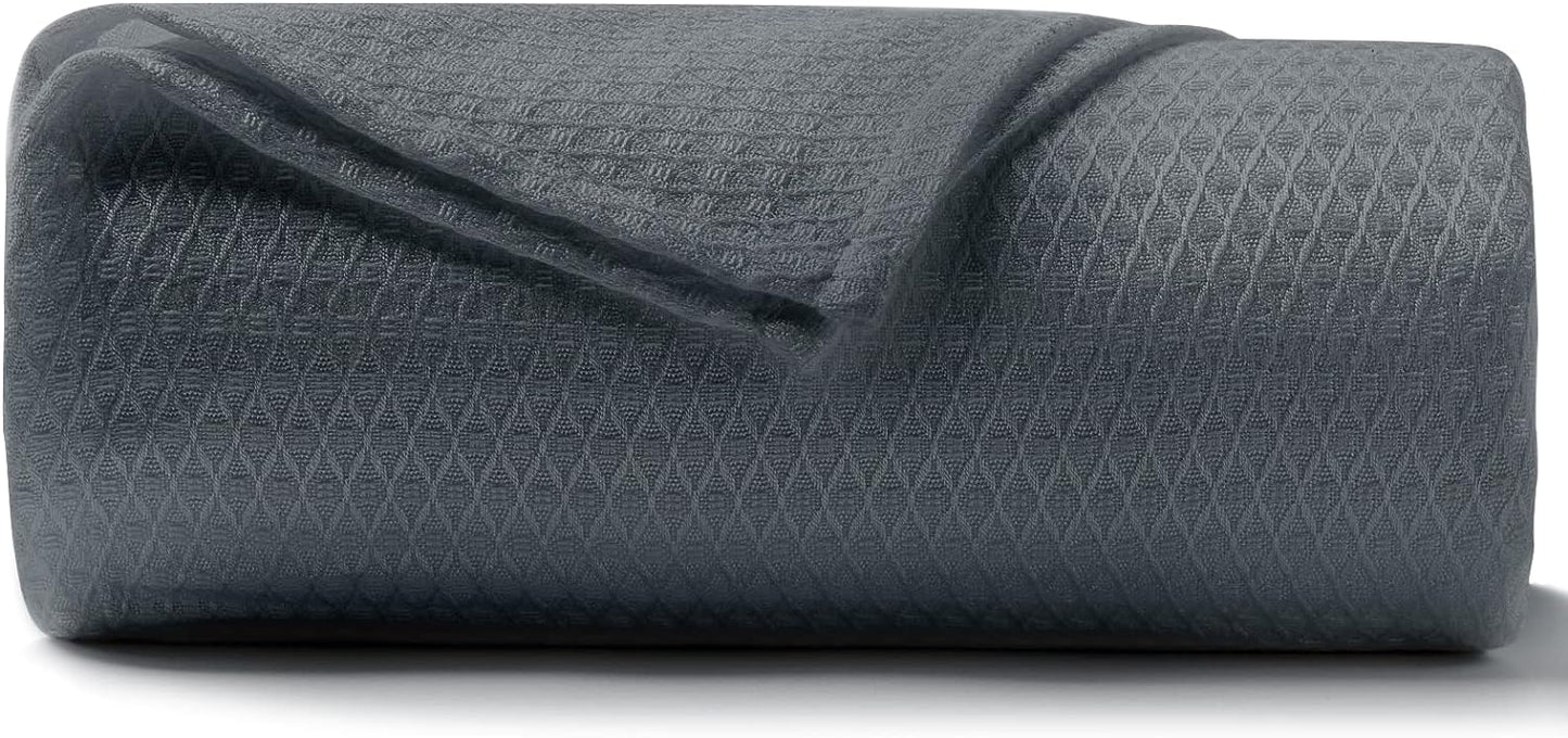 DANGTOP Cooling Blankets for Hot Sleepers, 100% Rayon Lightweight Breathable Summer Blanket Absorbs Body Heat to Keep Cool on Warm Night(79x91 inches, Dark Grey)