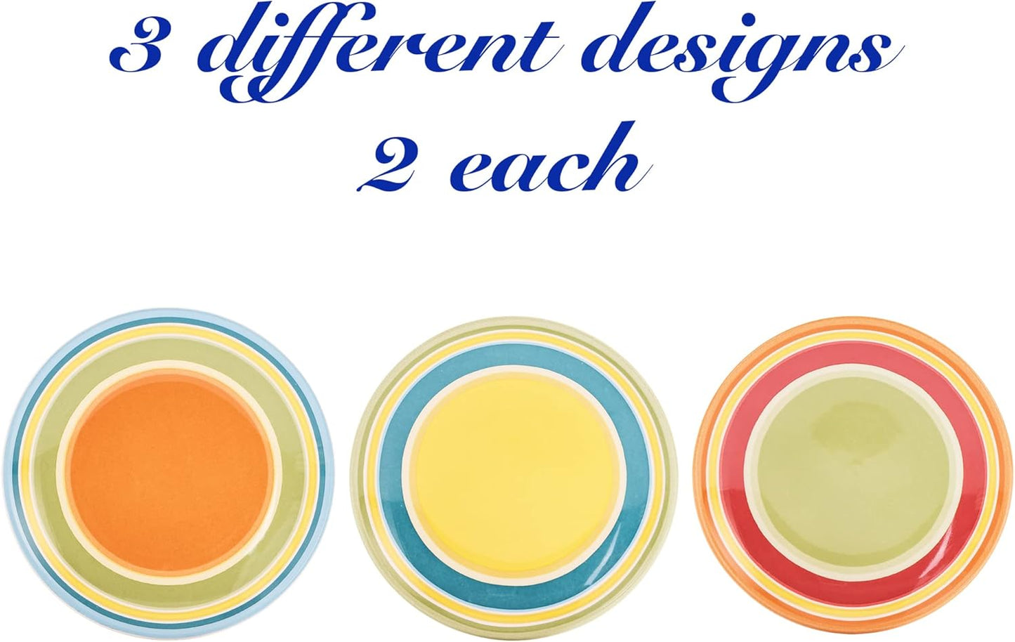 Bico Tunisian Plain Appetizer Plates Set of 6, 6 Inch Small Ceramic Dessert Plates for Snacks, Salad, Tablescape, Microwave and Dishwasher Safe, Gift for Housewarming and Thanksgiving