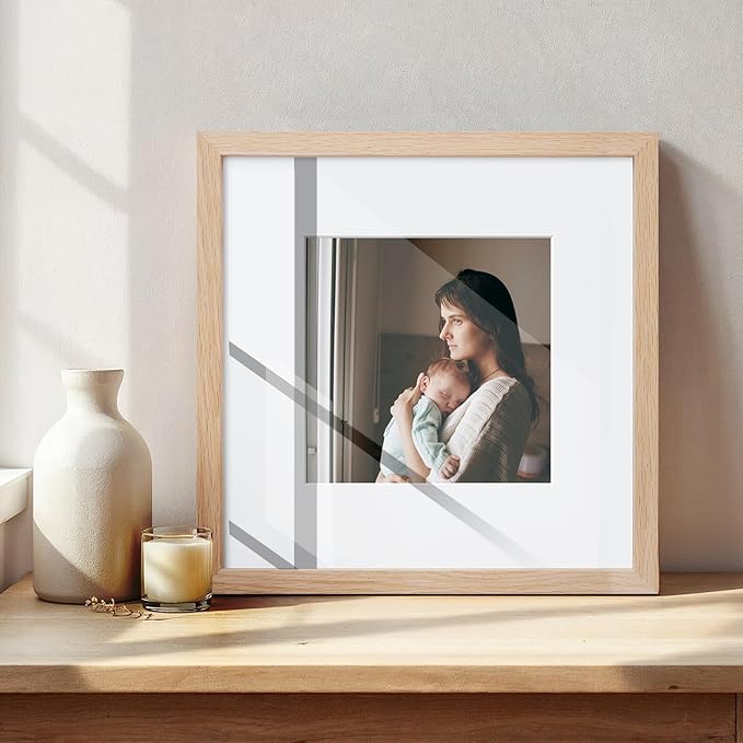 20x20 Oak Wood Picture Frames -20"x20" Poster Frames for Wall, 20x20 Picture Frame, 20 x 20 Picture Frames, 20 x 20 Frames for Wall(1 Pack, Beige)