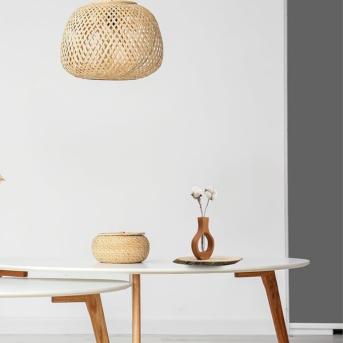 Wood Vase for Flowers Decor | Modern Boho Minimalist Vase Circle with Hole Decorative Vases Home Offices Living Room Table Vase Decorations (Wood-Vase-2)