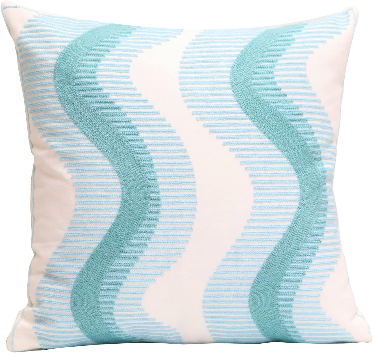 1 PCS Embroidered Throw Pillow Cover Cotton Decorative Square Cushion Cases Creative Luxurious Pillow Inserts for Home Sofa Bed and Chair 18 x 18 Inch (Gray)