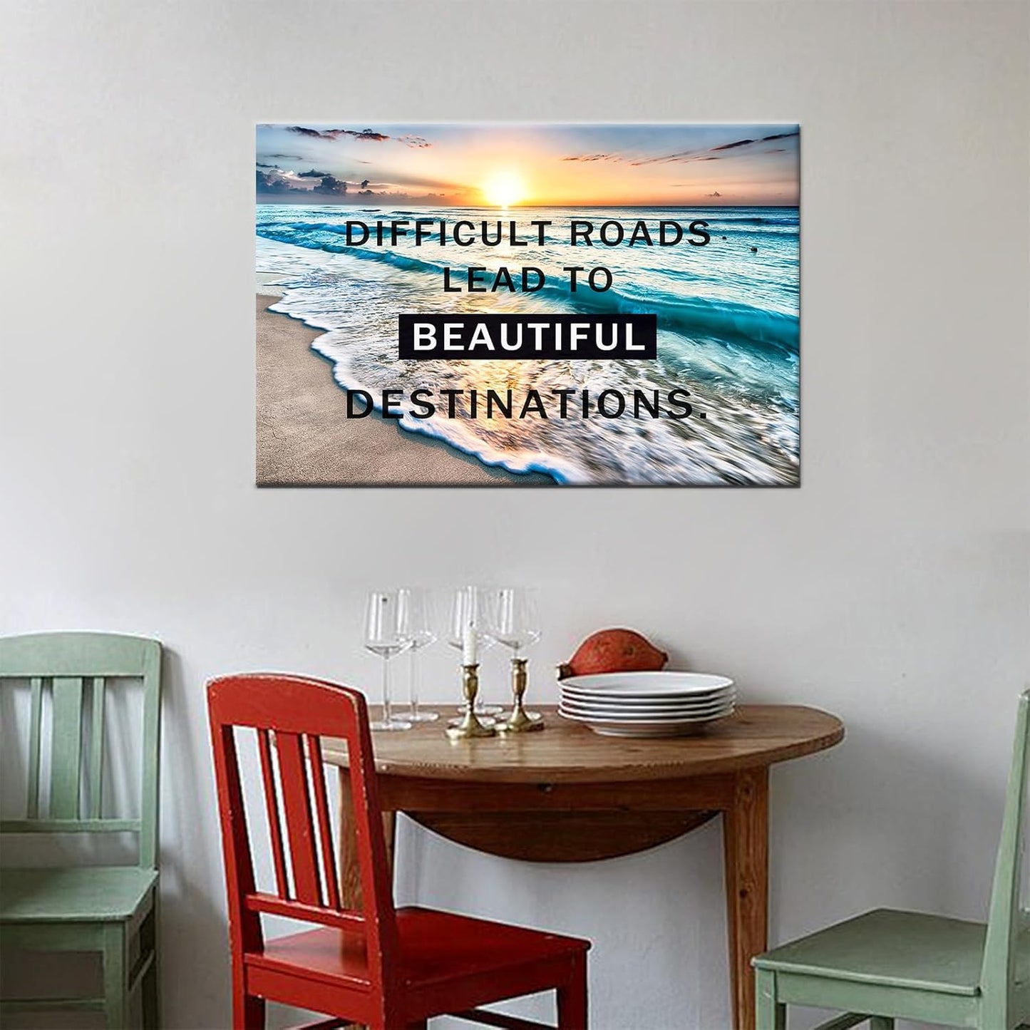 GoForArt Dream Big Motivational Canvas Wall Art, Inspirational Famous Quote Bedroom Living Room Decor, Positive Modern Landscape Mountain Office Dorm Room Poster Print (Inspirational-17, 12.00" x 18.00")