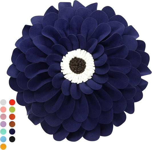 Decorative Flower Pillows 3D Happy Daisy Throw Pillow - Patented Flower Shaped Pillow For Home Decor Round Soft & Cozy Couch & Bed Pillow
