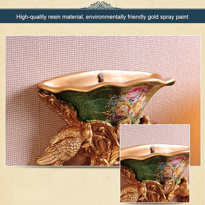 European Artificial Flowers, Luxurious Silk Faux Floral Arrangement with Medieval Gold Carved Vase for Elegant Home Decor