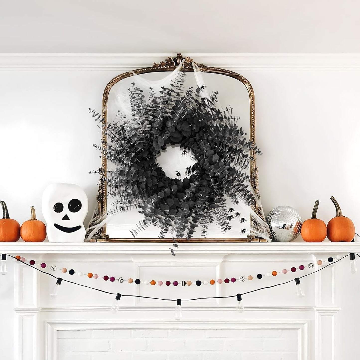 Black Eucalyptus Stems Decor,20PCS 17" Real Dried Preserved Eucalyptus Stems Plant for Home Vase Wedding Festival Floral Fall Halloween Arrangement Decorations