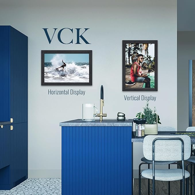 VCK 12x18 Black Oak Poster Frame 3-Pack, Natural Grain Solid Wood Picture Frame, Wall Gallery Frame