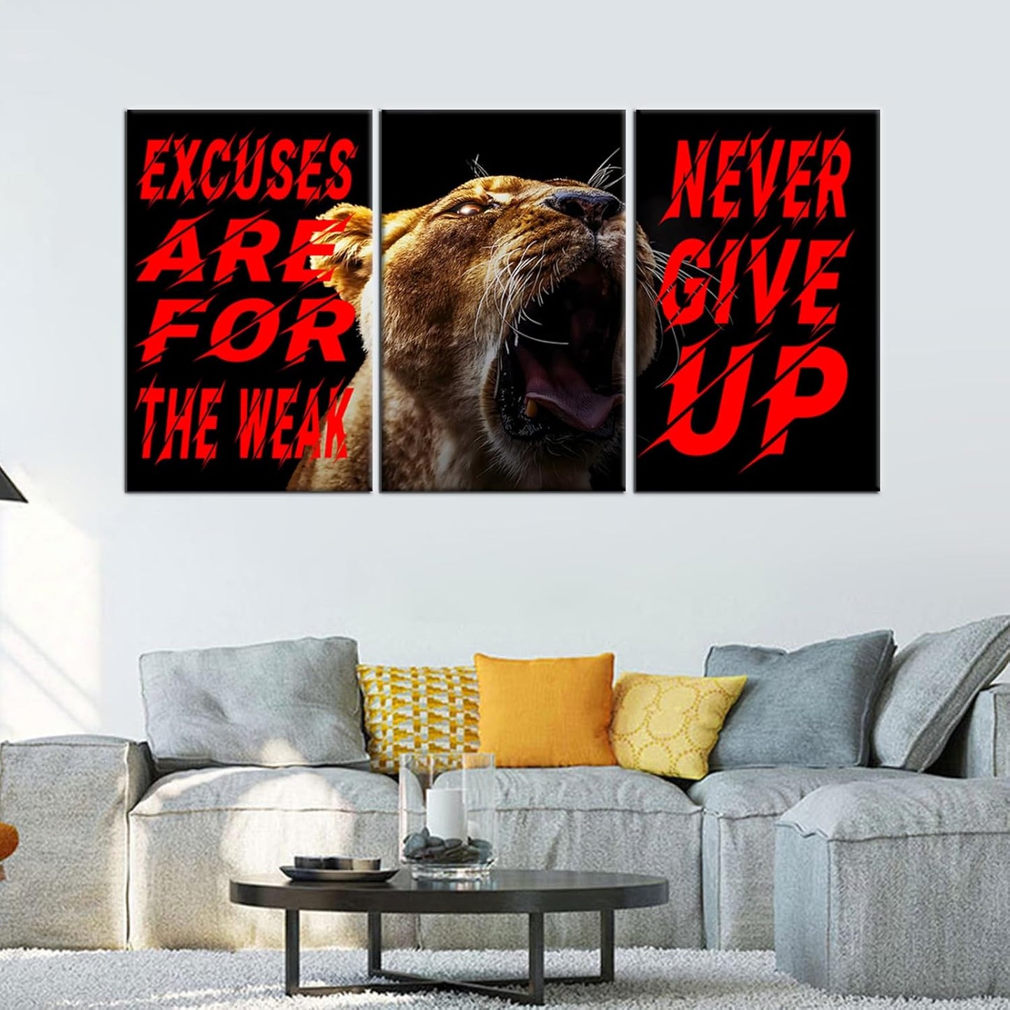 Inspirational Wall Art Positive Entrepreneur Print Poster Quotes Motivational Picture Painting Modern Wooden Framed for Living Room Office Gym Artwork Stretched and Framed [72''Wx36''H]