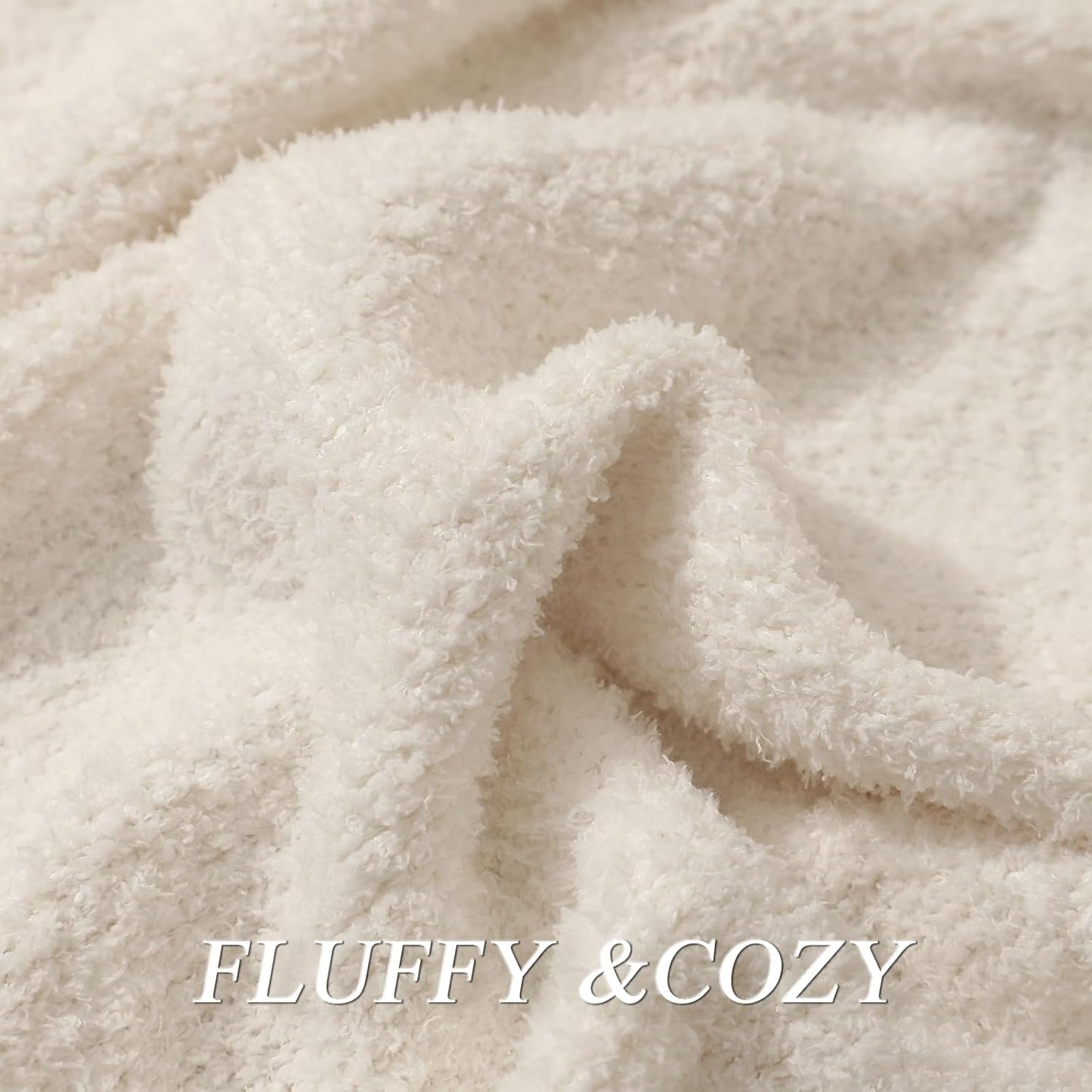 bearberry Super Soft Fluffy Throw Blanket Lightweight Cozy Warm Throw Blankets for Couch Bed Sofa All Season(Cream, 40”x50”)