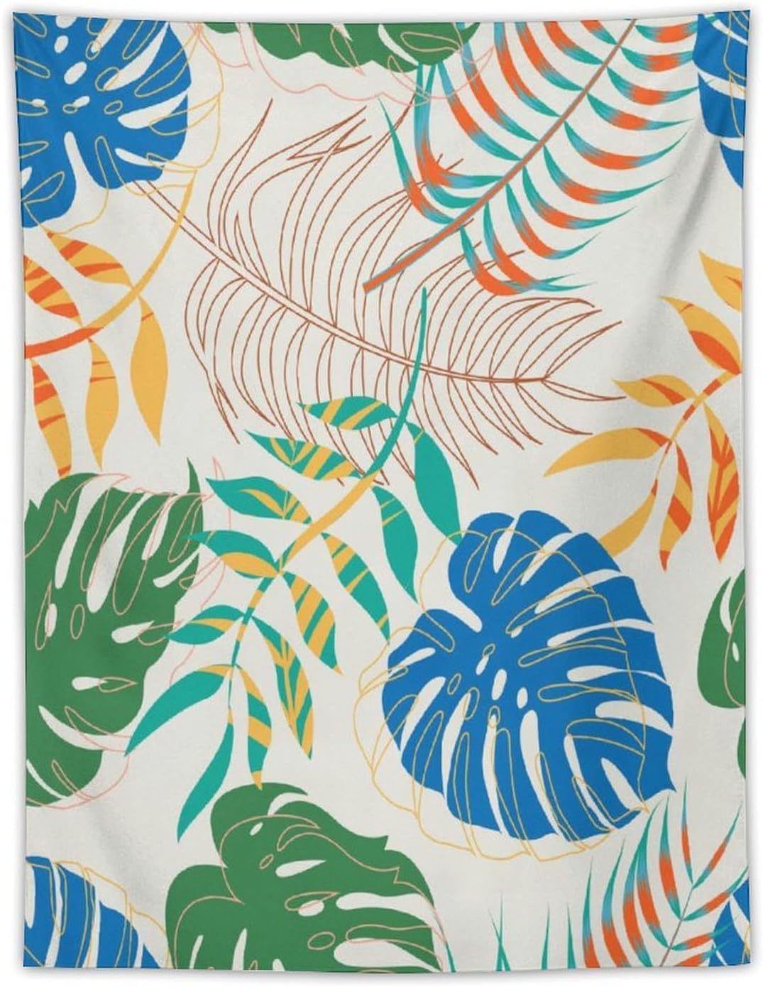 ICMOLYYENLO Tropical Green Plant Tapestry, Green Palm Leaves Natural Landscape Print Wall Tapestry for Bedroom Living Room Dormitory 50x60 Inch