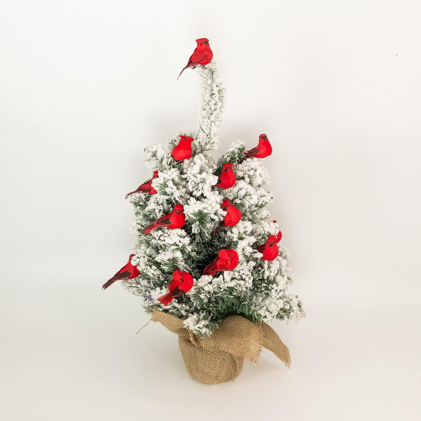 Berfutall-Cardinal Clip On Christmas Tree Ornament Decorations - Red Feathers Set of 12 Pieces Each is 2.8" Lon(A)