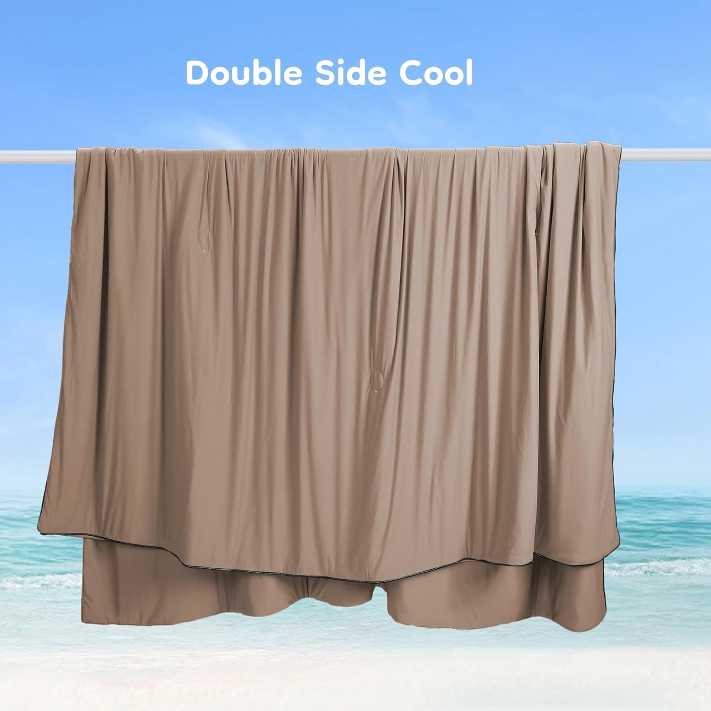 Cooling Blanket Twin Size for Hot Sleepers, Silky-Soft & Cool Fiber, Double-Sided Cold Blanket for Night Sweats, Single Size All-Season Comfort, 60" x 80", Terracotta