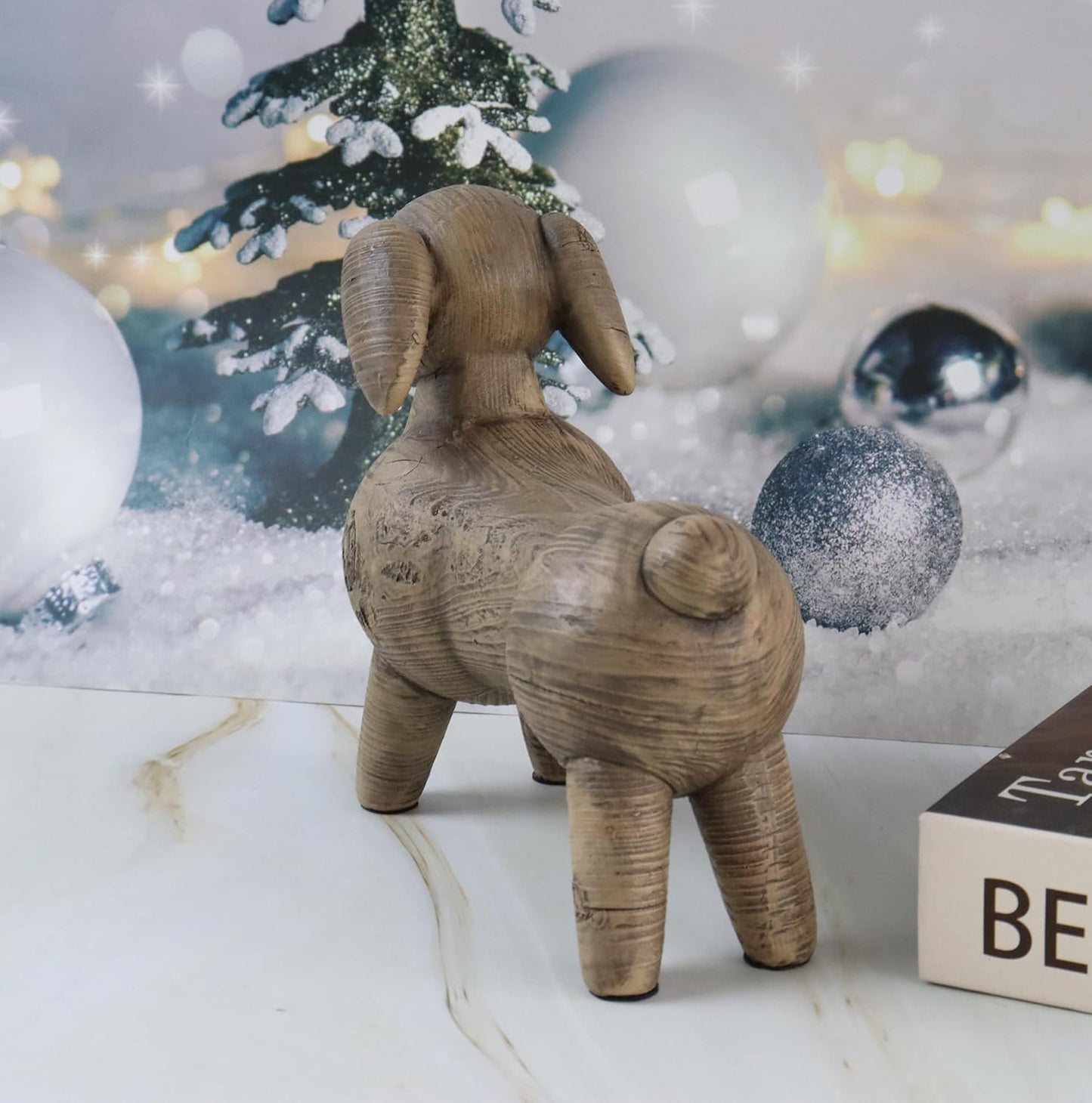 Hymmah Dog Home Decor Statue Rustic Home Decorations for Living Room, Boho Sculpture Resin Animal Collectible Figurines for Indoor Decor