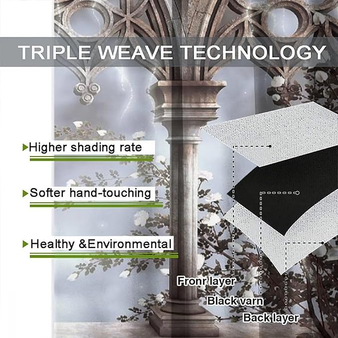 Vintage Castle Blackout Curtains，Gothic Style Romantic Mid-Century Pattern Drapes Window 2 Panel Rod Pocket Curtain for Bedroom Living Room Decor 21" W X 45" L