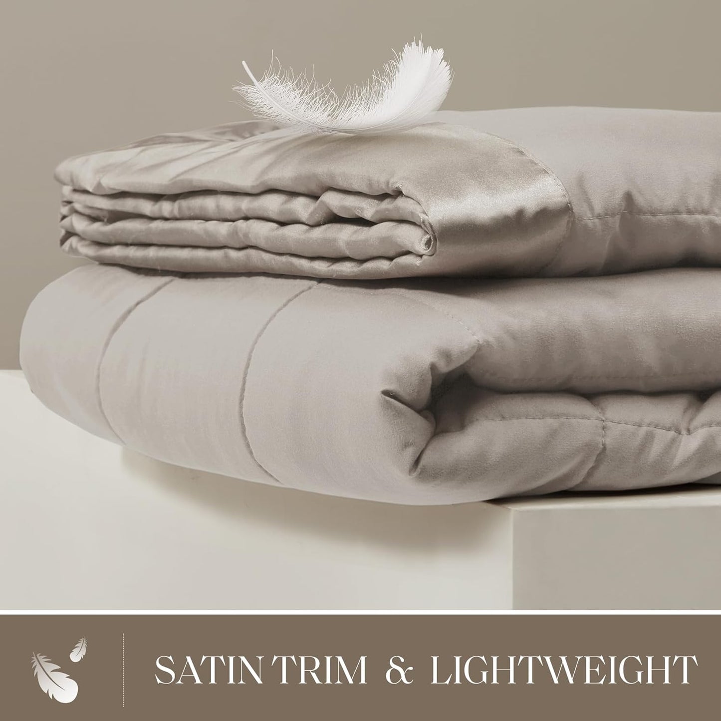 Madison Park Windom Down Alternative Blanket, Premium 3M Scotchgard Moisture Wicking Treatment, Lightweight and Soft Bed Cover For All Season, Satin Trim, Grey King