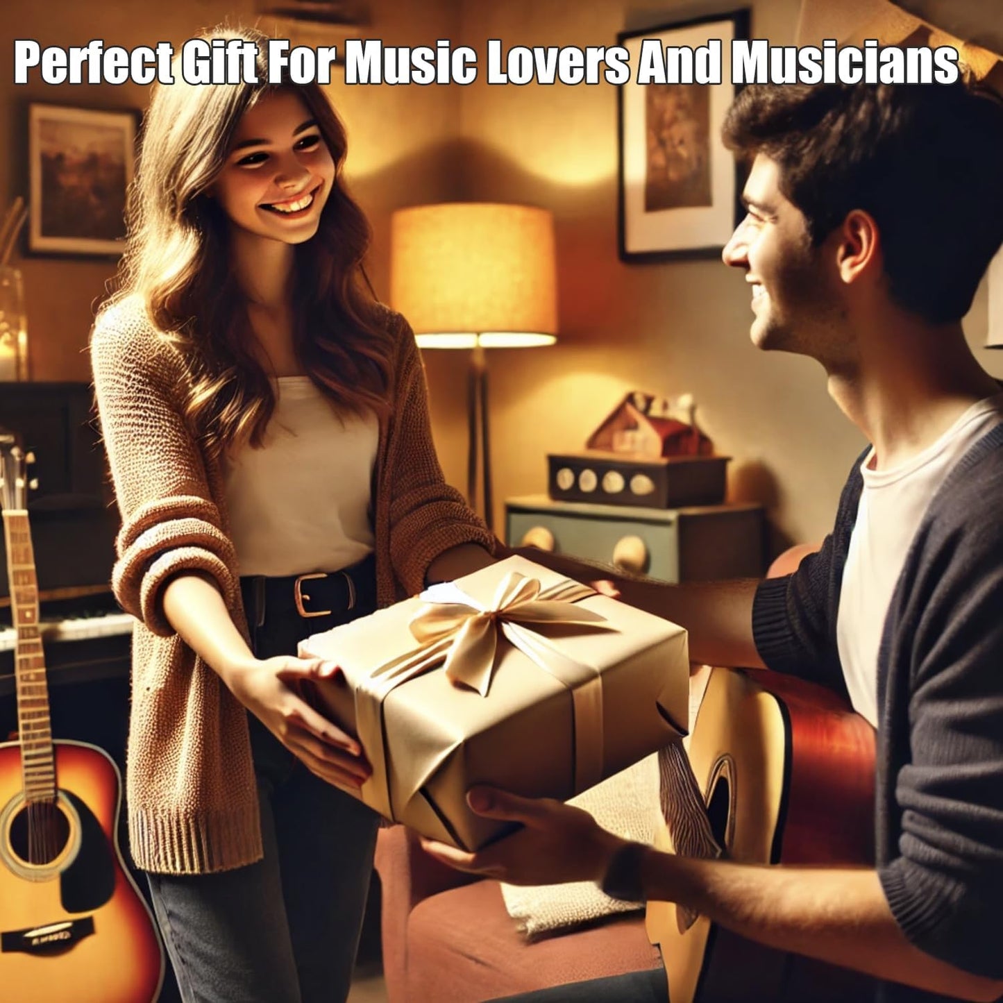 Guitar Figurines Home Decor - Music Decorations for Home, Musician Player Collectible Figurine,Guitar Statue/Sculpture Gifts for Women and Men
