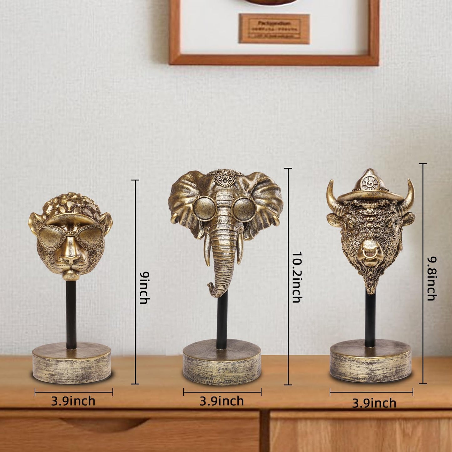 Handcrafted Resin Sculpture (3 PCS)- Statue Decoration Modern Home Decor Accent, Trending Living Room & Office Decor, Elegant Tabletop & Shelf Decor for Desk, Bookshelf, Nightstand