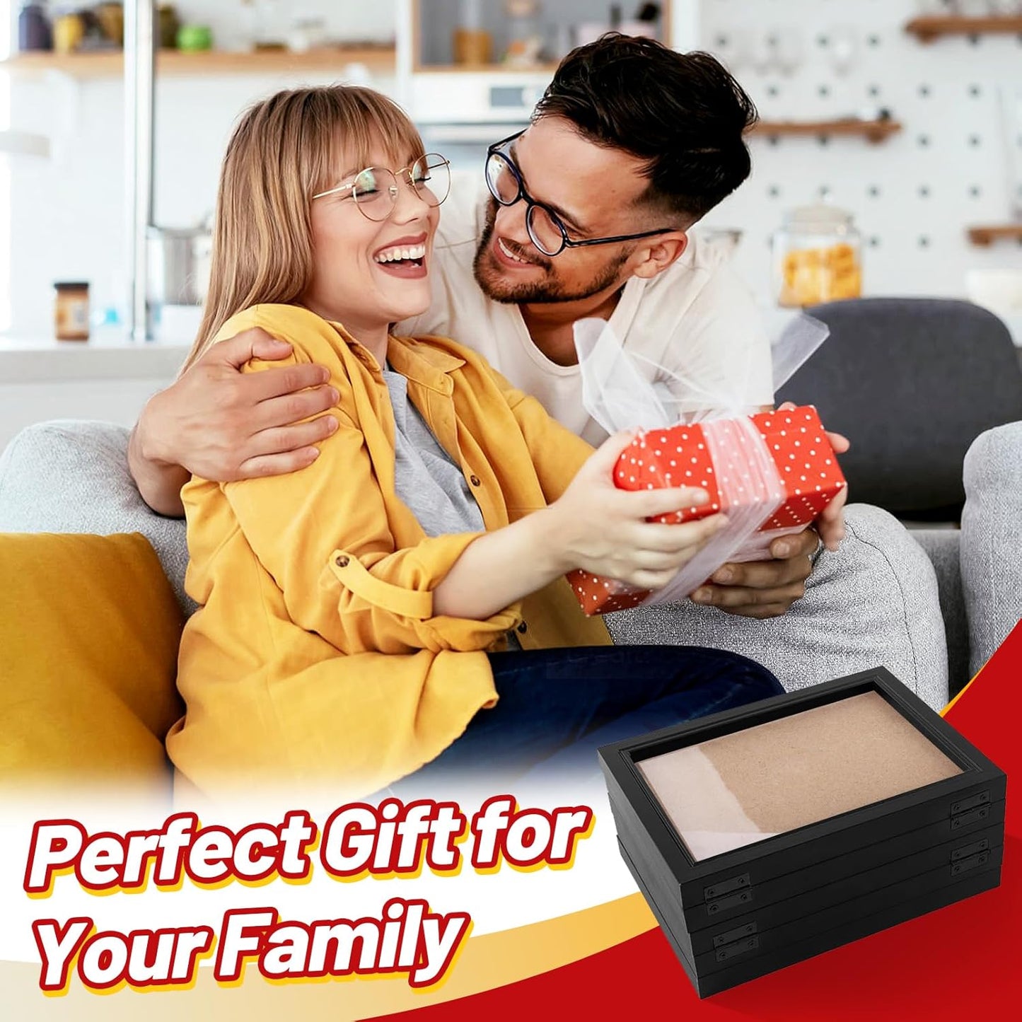 Biggun 5x7in 5 Folding Accordion Picture Frame - Foldable Hinged Collage Photo Frames for Tabletop Display Multiple Family Pictures Birthday Father's Day Gifts (Black)