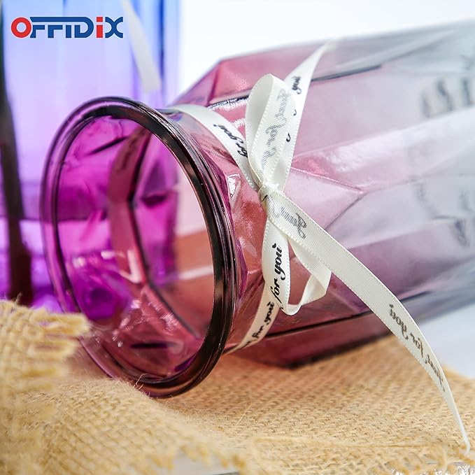 OFFIDIX Flower Vase, Gradient Multicolor with Geometric Faceted Design Art Decorative Glass Vase for Wedding, Dinning, Bookshelf, Home Decoration or Gift
