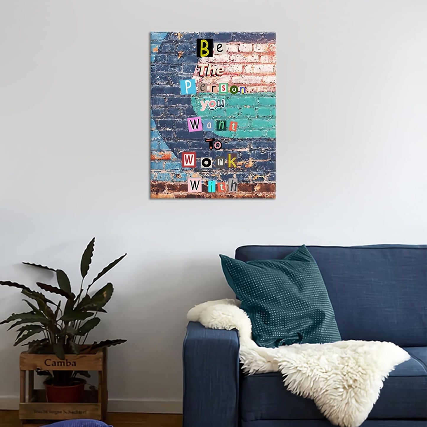 Inspirational Canvas Wall Art for Office Women Men Motivational Quotes Positive Theme Picture Painting Artwork for Modern Bedroom Classroom Workplace Gym Wall Decoration Ready to Hang [18''Hx24''W]