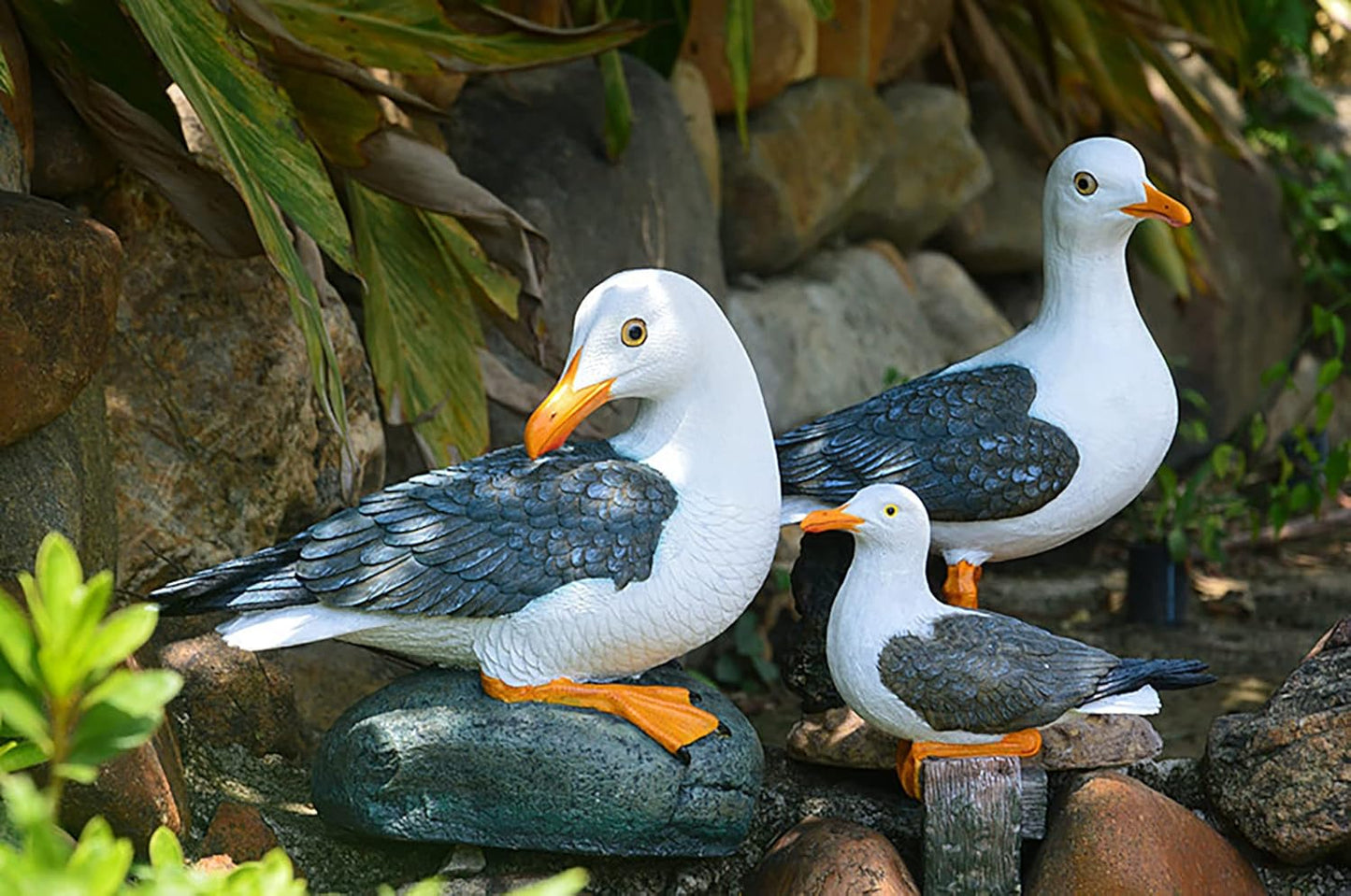 coolboy Real Seagull Figurine Garden Decorations,Seagull Statue Outdoor Decoration,Sea Bird Figurine Nautical Statue Coastal Beach Home Decorations Nautical Seagull Sculpture