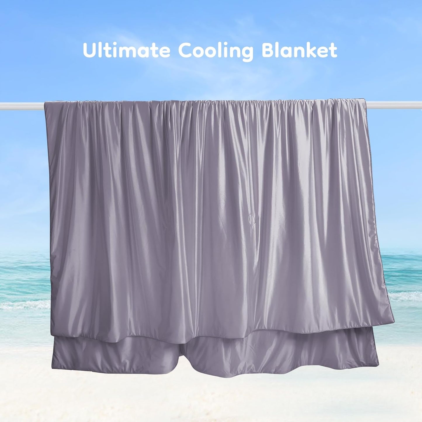 Cooling Comforter King Summer Blanket for Hot Sleepers, Silky-Soft & Cool Fiber, All-Season Comfort, Double-Sided Cold Blanket for Night Sweats, 90" x 108", Dusty Lavender