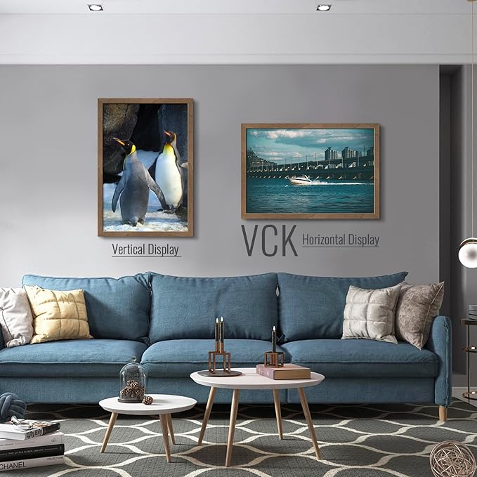 VCK 20x30 Frame for Poster & Picture - Brown Walnut 3 pk, Natural Wood Grain Solid Wood Wall Gallery Frame