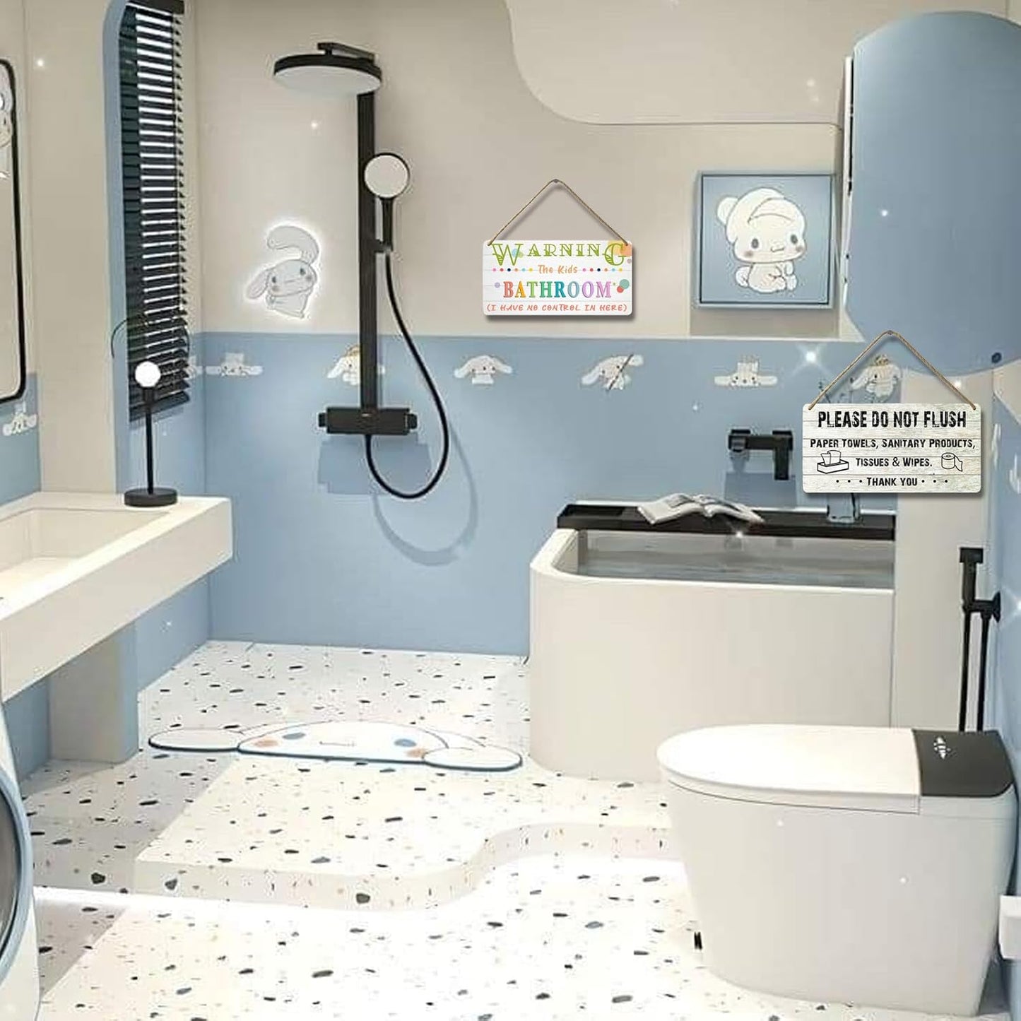 Kids Bathroom Wood Sign 'I Have No Control In Here' 12x6 Inch Rustic Humor Wall Art Decor