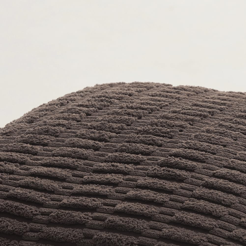 Fancy Homi Dark Brown Decorative Throw Pillow Covers 18x18 Inch for Living Room Couch Bed Sofa, Rustic Farmhouse Boho Home Decor, Soft Striped Corduroy Square Cushion Case 45x45 cm